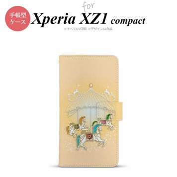 【手帳型 スマホ カバー ケース】【SO02K】【エクスペリア XZ1】手帳型 ケース SO-02K スマホ カバー Xperia XZ1 Compact エクスペリア メリーゴーランド 黄 nk-004s-so02k-dr313【メール便送料無料】