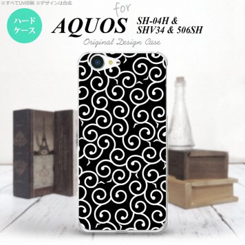 【SH04H】【スマホケース/スマホカバー】【アクオス ゼータ】SH04H スマホケース AQUOS ZETA SH04H カバー アクオス ゼータ 唐草 黒×白 nk-sh04h-1130【メール便送料無料】