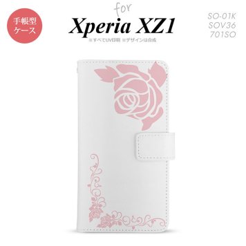 【手帳型 スマホ カバー ケース】【SO01K】【エクスペリア XZ1】手帳型 ケース SO-01K スマホ カバー Xperia XZ1 エクスペリア バラA ピンク nk-004s-so01k-dr1067【メール便送料無料】