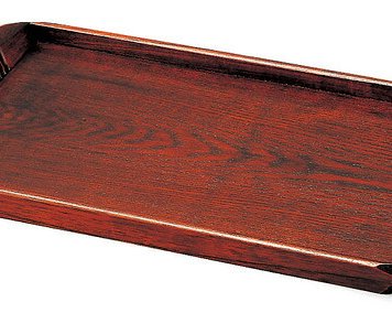 18.0木彫長手盆　拭漆（Ｒ） インテリア 漆器 盆 カタログギフト 景品 粗品
