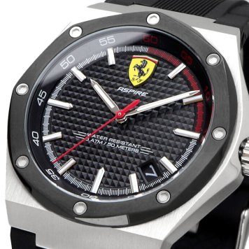 Scuderia Ferrari 腕時計 スクーデリア フェラーリ 時計 ウォッチ アスパイア Aspire メンズ ブラック 0830529 海外モデル [並行輸入品] 誕生日 プレゼント ギフト 入学祝い 社会人 新生活 母の日 父の日