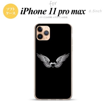 iPhone11ProMax iPhone11pro max スマホケース ソフトケース 黒翼 ハート 黒 グレー メンズ レディース nk-i11pm-tp468