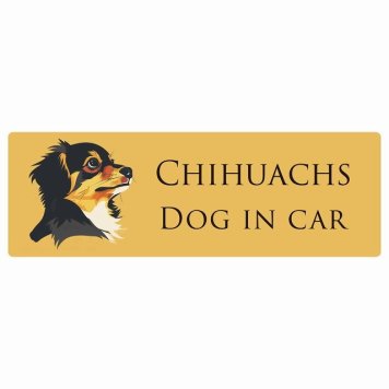ドッグ カーステッカー イラスト付 Dog in Car チワックス 黒 Aタイプ セーフティサイン 犬種別 長方形 20x6.7cm シール リア あおり運転対策 Dog Sticker 屋外 屋内 防水 かわいい おしゃれ 安全対策 カーサイン