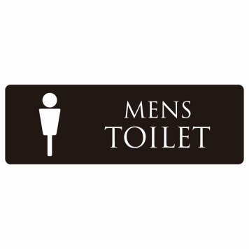 トイレ 案内 シール MENS ブラック ホワイト 長方形 ドア 防水 屋内 屋外 サインステッカー ピクトサイン トイレマーク表示 案内 注意 施設 御手洗 TOILET おしゃれ シンプル 安全対策