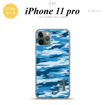 iPhone11Pro iPhone11 Pro スマホケース ソフトケース タイガー 迷彩 C 青 +アルファベット メンズ レディース nk-i11p-tp1169i
