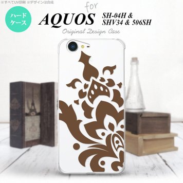 【SH04H】【スマホケース/スマホカバー】【アクオス ゼータ】SH04H スマホケース AQUOS ZETA SH04H カバー アクオス ゼータ ダマスク柄大A 茶 nk-sh04h-1031【メール便送料無料】