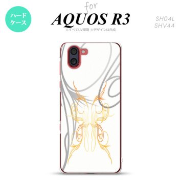 SH-04L SHV44 R3 AQUOS R3 スマホケース カバー ピンスト 白 黄 nk-r3-1247