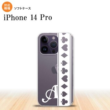iPhone14 Pro iPhone14 Pro スマホケース 背面ケースソフトケース トランプ 帯 白 クリア +アルファベット 2022年 9月発売 nk-i14p-tp529i