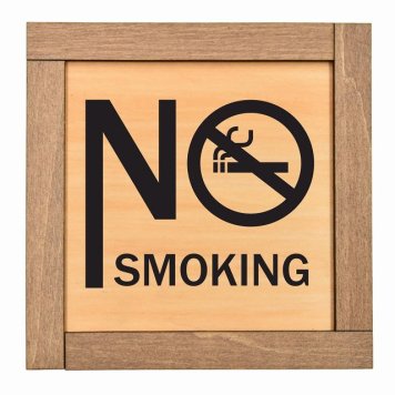No smoking A 木枠付 木製プレート サインプレート ドアプレート ピクトサイン 四角形 禁止 迷惑行為 飲食 立入 撮影 近づくな 開放 駐車 スマホ No smoking トイレ 禁煙 触れないで ゴミ捨て ペット 安全対策