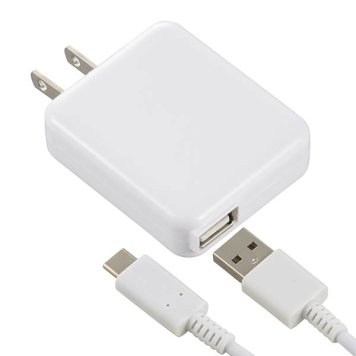 オーム電機 AC充電器+TYPE-Cケーブル(2.4A/1.5m/ホワイト) MAV-AUC1524-W