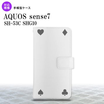 sense7 sense7 手帳型スマホケース カバー トランプ 四隅 グレー 2022年 11月発売 nk-004s-sens7-dr521