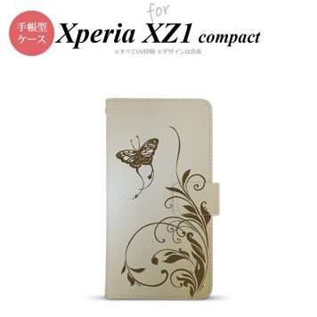 【手帳型 スマホ カバー ケース】【SO02K】【エクスペリア XZ1】手帳型 ケース SO-02K スマホ カバー Xperia XZ1 Compact エクスペリア 蝶と草 ゴールド nk-004s-so02k-dr1635【メール便送料無料】