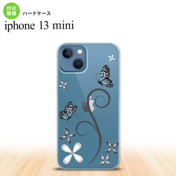 iPhone13mini iPhone13 mini ケース ハードケース バタフライ 蝶 C 黒  nk-i13m-221