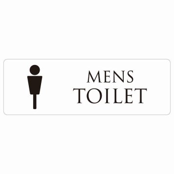 トイレ 案内 シール MENS ホワイト ブラック 長方形 ドア 防水 屋内 屋外 サインステッカー ピクトサイン トイレマーク表示 案内 注意 施設 御手洗 TOILET おしゃれ シンプル 安全対策