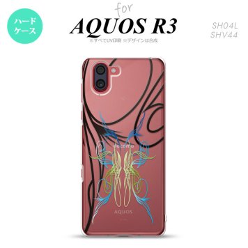 SH-04L SHV44 R3 AQUOS R3 スマホケース カバー ピンスト 線 ブルー グリーン nk-r3-1232