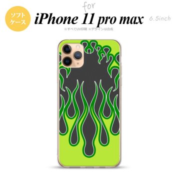 iPhone11ProMax iPhone11pro max スマホケース ソフトケース ファイヤー 炎 黒 緑 メンズ レディース nk-i11pm-tp1305
