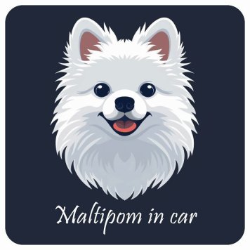 ドッグ カーステッカー イラスト付 Dog in Car ポメマル Aタイプ セーフティサイン 犬種別 正方形 13x13cm シール リア あおり運転対策 Dog Sticker 屋外 屋内 防水 かわいい おしゃれ 安全対策 カーサイン