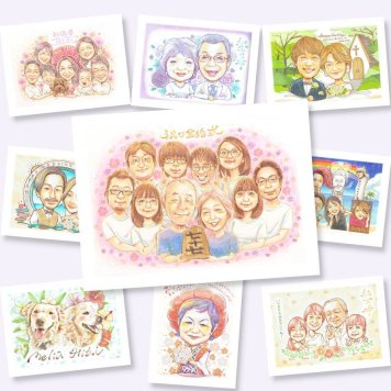 金婚式のプレゼントに、特別感のある手描き似顔絵はいかがでしょうか。相談しながら作れる、あたたかな似顔絵ギフトです。 金婚式 ギフト 似顔絵 名入れ 贈り物 手描き プレゼント 金婚式 銀婚式 結婚記念日 大人数 夫婦 おじいちゃん 家族 祖母 おばあちゃん 下書き確認 名入れ 修正無料 かわいい そっくり 実績多数 宝物 感謝 50周年 長寿 親孝行 結婚記念日 ハロウィン メモリアルギフト