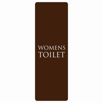 トイレ 案内 シール WOMENS 文字タイプ ブラウン ホワイト 長方形 縦 ドア 防水 屋内 屋外 サインステッカー ピクトサイン トイレマーク表示 案内 注意 施設 御手洗 TOILET おしゃれ シンプル 安全対策