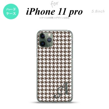 iPhone11Pro iPhone11 Pro スマホケース ハードケース 千鳥 格子 小 茶 白 +アルファベット メンズ レディース nk-i11p-911i
