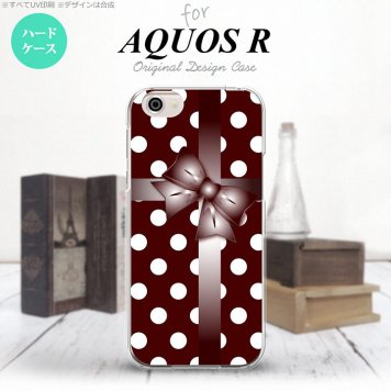 【SH03J】【スマホケース/スマホカバー】【アクオス R】SH03J スマホケース AQUOS R SH-03J カバー アクオス R ドット・リボン 赤茶 nk-sh03j-301【メール便送料無料】