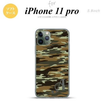 iPhone11Pro iPhone11 Pro スマホケース ソフトケース タイガー 迷彩 B 緑 +アルファベット メンズ レディース nk-i11p-tp1173i