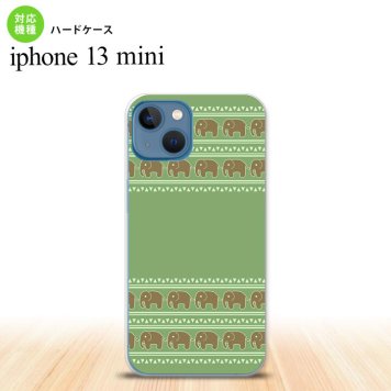 iPhone13mini iPhone13 mini ケース ハードケース エスニック ゾウ モスグリーン  nk-i13m-693