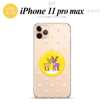 iPhone11ProMax iPhone11pro max スマホケース ソフトケース トナカイ ワッペン 黄 メンズ レディース nk-i11pm-tp622