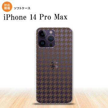 iPhone14 ProMax iPhone14 Pro Max スマホケース 背面ケースソフトケース 千鳥 格子 小 茶 クリア 2022年 9月発売 nk-i14pm-tp912