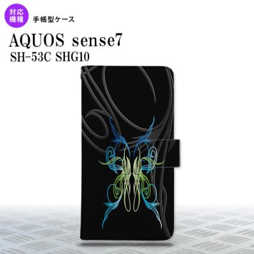 sense7 sense7 手帳型スマホケース カバー ピンスト 黒 ブルー グリーン 2022年 11月発売 nk-004s-sens7-dr1239