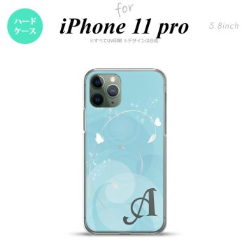iPhone11Pro iPhone11 Pro スマホケース ハードケース バタフライ 蝶 A 青 +アルファベット メンズ レディース nk-i11p-203i