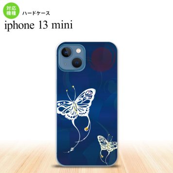 iPhone13mini iPhone13 mini ケース ハードケース 蝶 和柄 青  nk-i13m-1551
