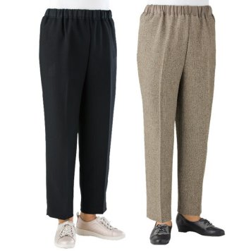おしりスルッとパンツ 《2枚組》[リハビリパンツ リハビリ 服 女性 介護服 介護 介護パンツ パンツ 着脱 名前 トイレ ゆったり ウエスト 総ゴム お尻 滑り止め 婦人服 介護用品 通年 高齢者 シニア シニア用 シンプル]          3-4W