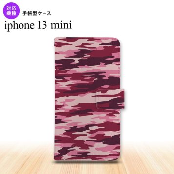 iPhone13mini iPhone13 mini 手帳型スマホケース カバー タイガー 迷彩 ピンク 5.4インチ nk-004s-i13m-dr1163