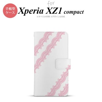 【手帳型 スマホ カバー ケース】【SO02K】【エクスペリア XZ1】手帳型 ケース SO-02K スマホ カバー Xperia XZ1 Compact エクスペリア レースA ピンク nk-004s-so02k-dr1095【メール便送料無料】