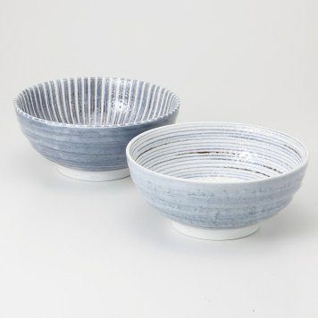 ねずみ志野 麺鉢ペア 磁器 美濃焼 やきものの里から、暮らしを贈ります。　ギフト 食器 セット テーブルウェア