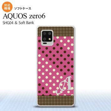 SHG04 SHG04 ZERO6 AQUOS zero6 スマホケース ソフトケース ドット 水玉 C 紫 茶 +アルファベット メンズ レディース nk-zero6-tp1655i