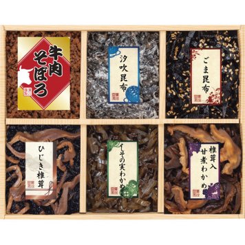 ノーブランド 味匠 6品釜炊佃煮詰合せ [26-2907-080] 208-40 佃煮 詰め合わせ 直火釜炊き製法 国産牛肉そぼろ 大阪府知事賞受賞 ご飯のお供 お中元 お歳暮 ギフト 内祝い 御礼 プレゼント お取り寄せ グルメ