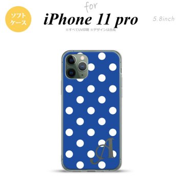 iPhone11Pro iPhone11 Pro スマホケース ソフトケース ドット 水玉 B 青 +アルファベット メンズ レディース nk-i11p-tp837i