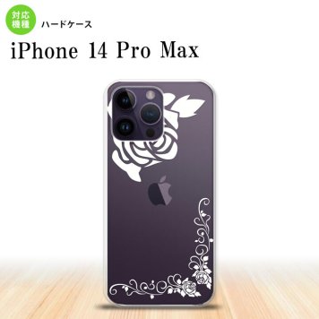 iPhone14 ProMax iPhone14 Pro Max スマホケース 背面ケース ハードケース バラ A クリア 白 2022年 9月発売 nk-i14pm-1066