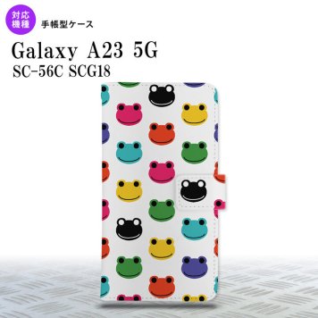 Galaxy A23 GalaxyA23 手帳型スマホケース カバー カエル かえる 白 2022年 10月発売 nk-004s-a23-dr162