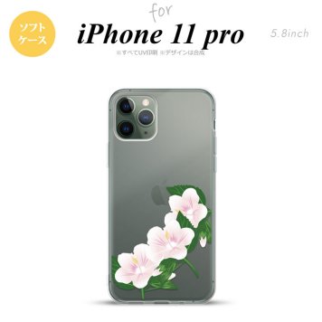 iPhone11Pro iPhone11 Pro スマホケース ソフトケース ハイビスカス B 白 メンズ レディース nk-i11p-tp086