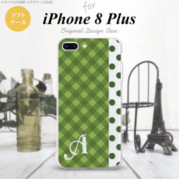 【iPhone8Plus】【スマホケース/スマホカバー】【アイフォン8プラス】iPhone8Plus スマホケース ケース アイフォン8プラス イニシャル チェック･ドット 緑 nk-ip8p-tp1524ini【メール便送料無料】