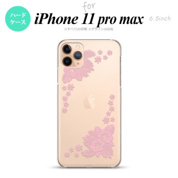 iPhone11ProMax iPhone11pro max スマホケース ハードケース ハイビスカス E クリア ピンク メンズ レディース nk-i11pm-1056