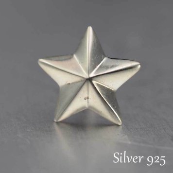 シルバーピアス メンズ スター スタッド 片耳用 片方 シングル 星 五芒星 タイニースター 鏡面 銀 シルバー925 銀 シルバーアクセサリー ユニセックス ペアアイテム【全品1個ずつバラ売り】 プレゼント