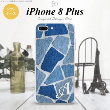 【iPhone8Plus】【スマホケース/スマホカバー】【アイフォン8プラス】iPhone8Plus スマホケース ケース アイフォン8プラス イニシャル 石畳 青 nk-ip8p-tp734ini【メール便送料無料】