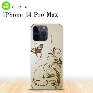 iPhone14 ProMax iPhone14 Pro Max スマホケース 背面ケース ハードケース 蝶と草 ゴールド風 2022年 9月発売 nk-i14pm-1635