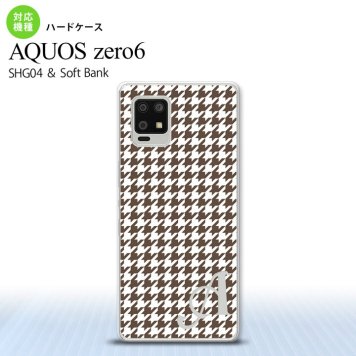 SHG04 SHG04 ZERO6 AQUOS zero6 スマホケース ハードケース 千鳥 格子 小 茶 白 +アルファベット メンズ レディース nk-zero6-911i