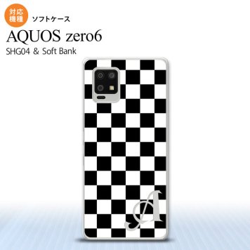 SHG04 SHG04 ZERO6 AQUOS zero6 スマホケース ソフトケース スクエア 黒 白 +アルファベット メンズ レディース nk-zero6-tp131i