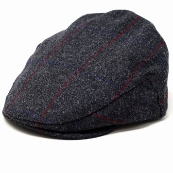 CHRISTYS' ハンチング帽 LONDON メンズ ストライプ クリスティーズ 帽子 ツイード チェック柄 秋冬 トラディショナル "Balmoral" tweed ハンチング帽子 チャコール 男性 誕生日 プレゼント クリスマス ギフト ラッピング